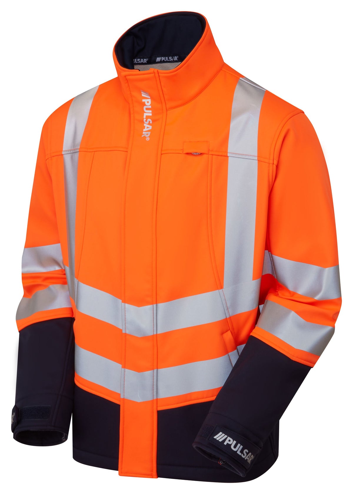 PULSAR Protect Hi-Vis Softshell Jacket Orange Navy P307-R