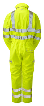 Hi-Vis Waterproof Coverall Yellow with Hood P522-YEL
