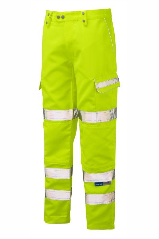 Hi-Vis Yellow Combat Trousers Durable Workwear P346-YEL