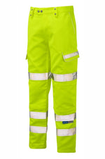 Hi-Vis Yellow Combat Trousers Durable Workwear P346-YEL
