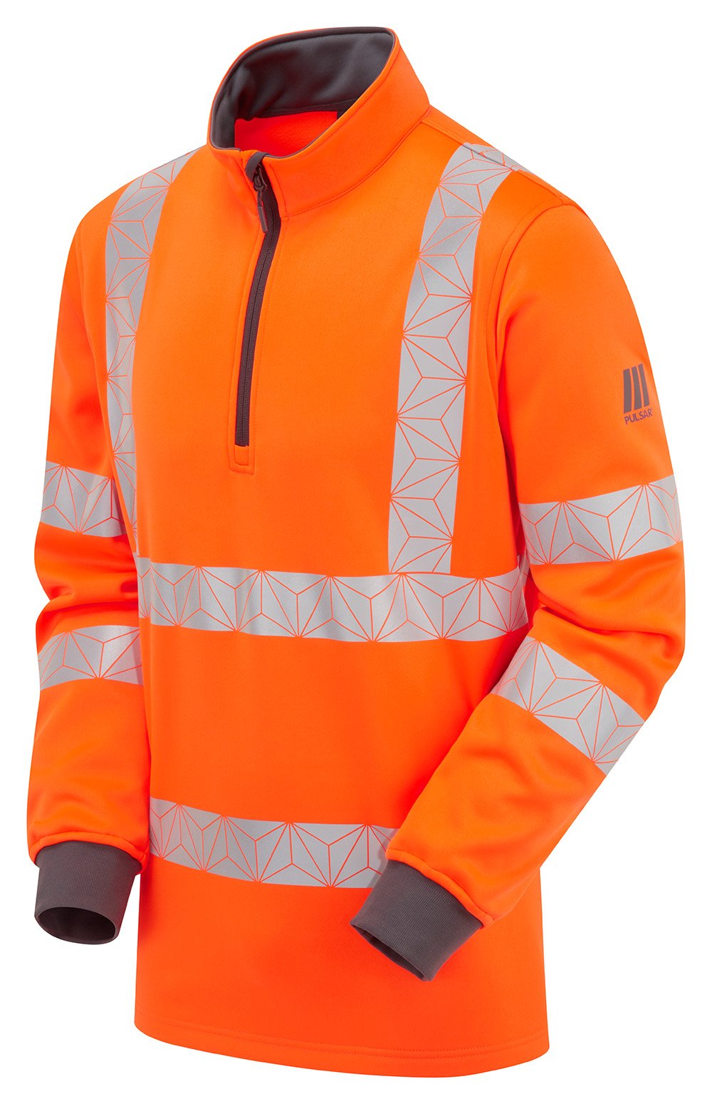 Hi-Vis Orange Quarter Zip Sweatshirt Recycled Workwear RCT805
