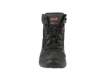 A16-TITAN S3 Black Leather Zip Side Safety Boots – Steel Toe, SRC Rated