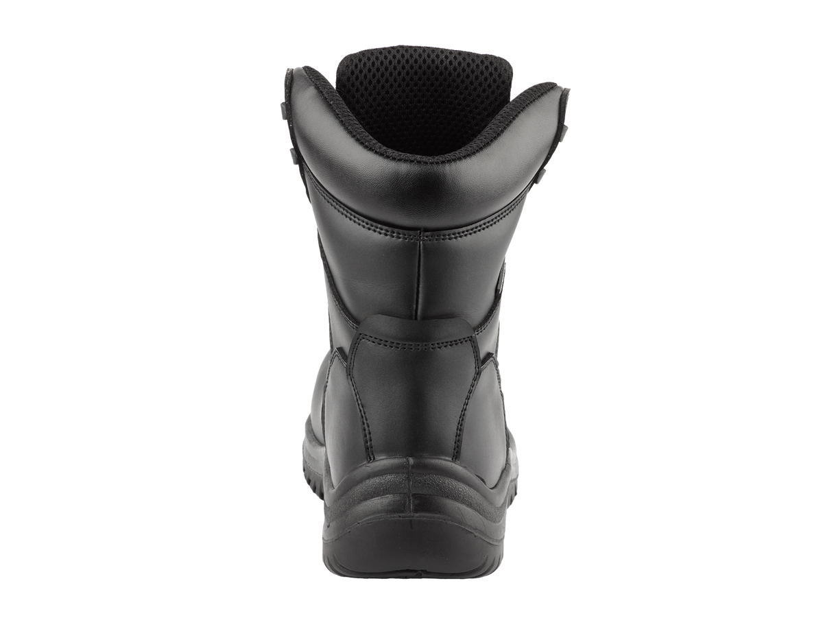 A8-SCOUT S3 Waterproof Metal-Free Safety Combat Boots – Black Leather, Memory Foam, SRC Rated