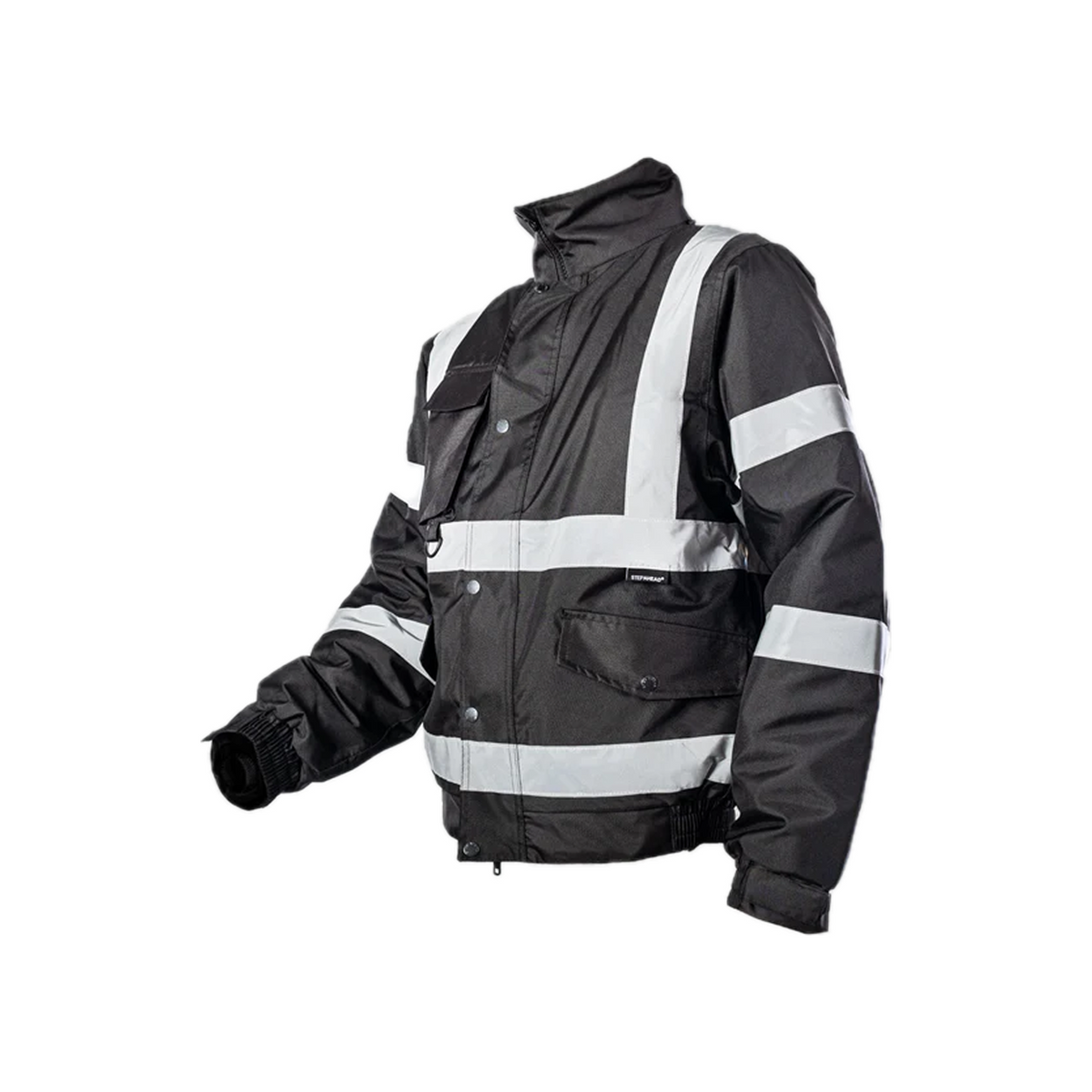 Step Ahead Hi Visibility Black Bomber Jacket