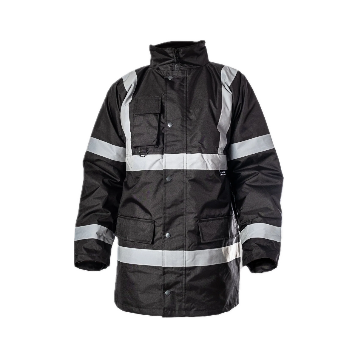 Step Ahead Hi Visibility Black Parka Jacket
