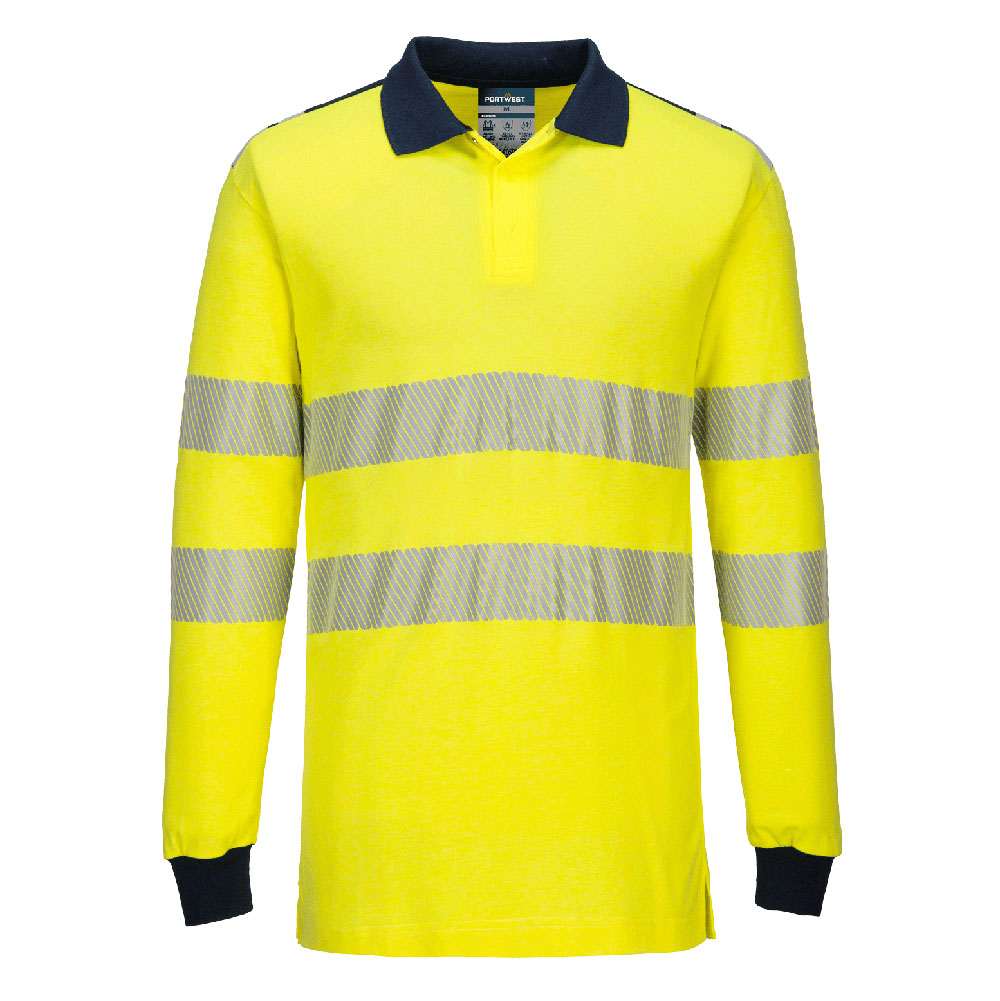 PW3 Modaflame Knit Hi-Vis FR Long Sleeve Polo Shirt FR702