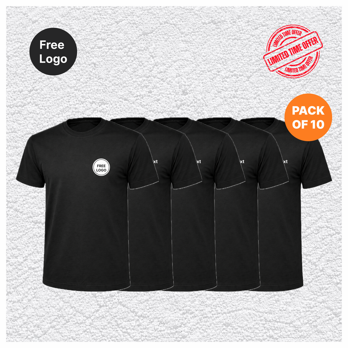 10 X Classic Cotton T-Shirt – Free Custom Print