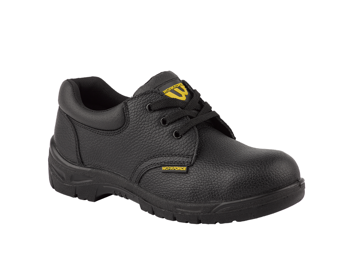 Workforce GS2-P Black Leather Safety Shoe – S1P | SRC | Lightweight & Comfortable
