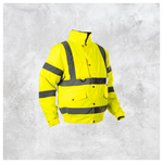 Custom Print Hi-Vis Waterproof Bomber Jacket - Yellow