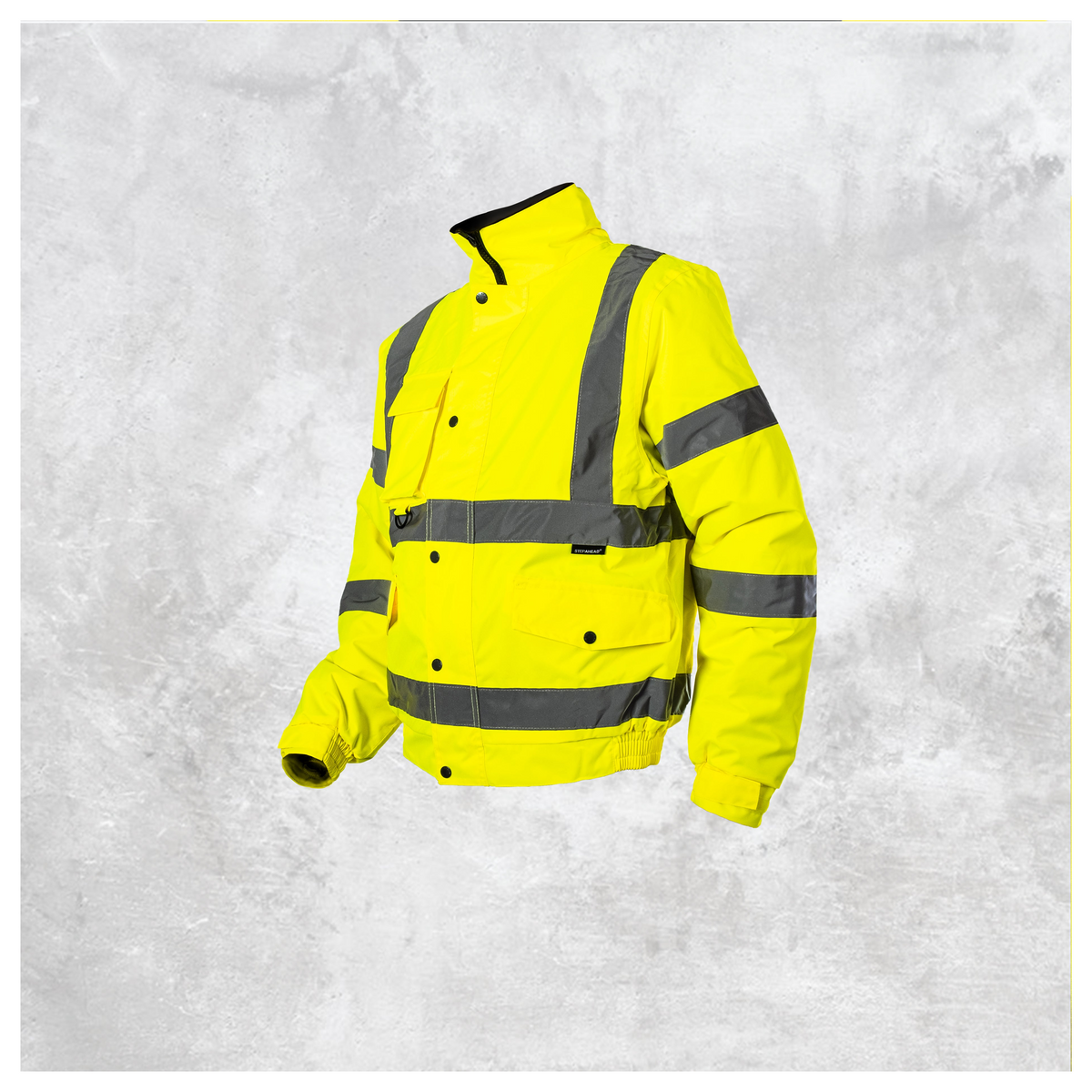 Custom Print Hi-Vis Waterproof Bomber Jacket - Yellow