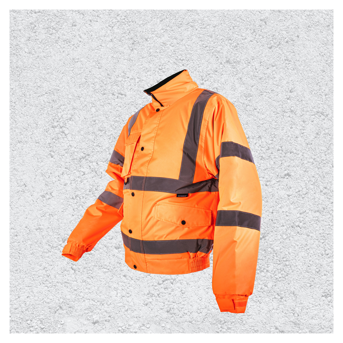 Custom Print Hi-Vis Waterproof Bomber Jacket - Orange