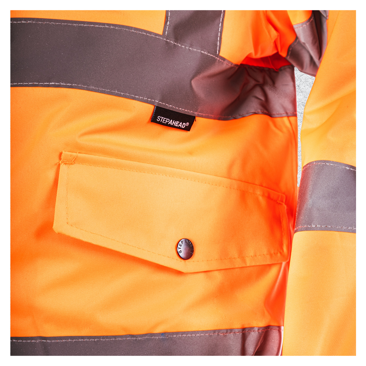 Custom Print Hi-Vis Waterproof Bomber Jacket - Orange