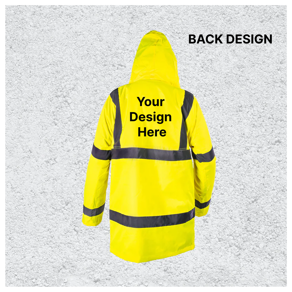Custom Print Hi Vis Waterproof Parka Jacket – Yellow