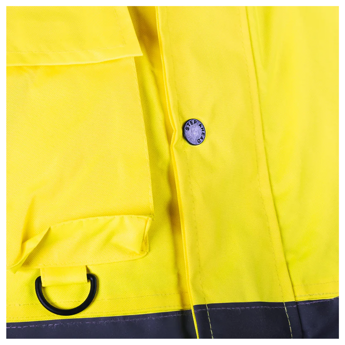 Custom Print Hi Vis Two Tone Parka Jacket - Yellow / Navy