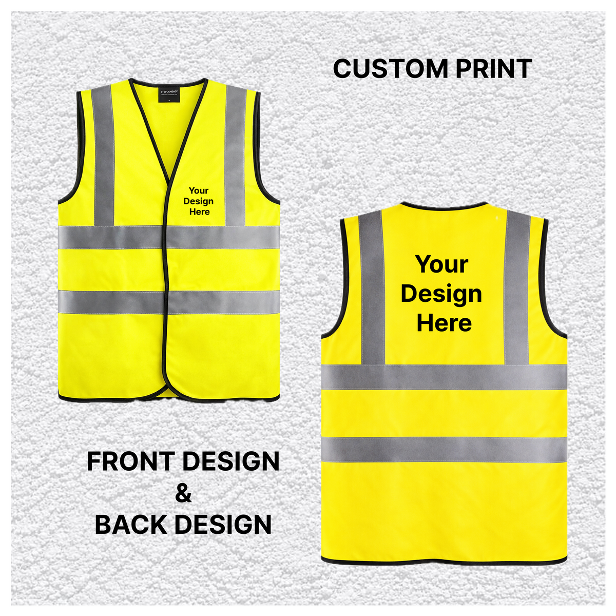 Custom Print Hi Vis Safety Vest – Yellow