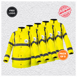 5 X Custom Print Hi Vis Waterproof Parka Jacket