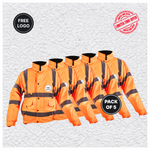 5 X Custom Print Hi-Vis Waterproof Bomber Jacket