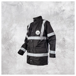 Custom Print Hi Vis Waterproof Parka Jacket – Black