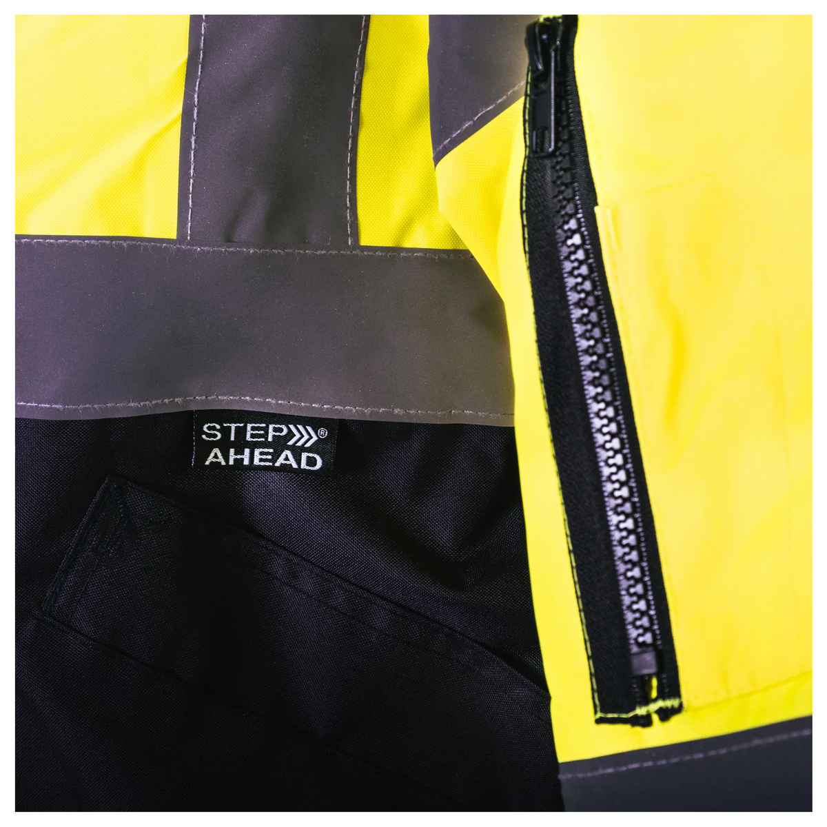 Custom Print Hi-Vis Waterproof Bomber Jacket - Yellow/Navy