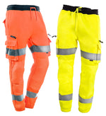 High Visibility Cargo Work Trousers with Knee Pad Pockets & Reflective Tape