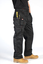 Lee Cooper LCPNT206 Black Multi-Pocket Cargo Trouser – Durable Workwear with Knee Pad Pocket