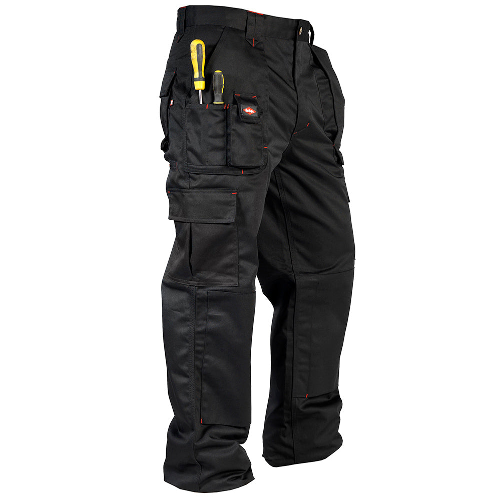 Lee Cooper LCPNT206 Black Multi-Pocket Cargo Trouser – Durable Workwear with Knee Pad Pocket