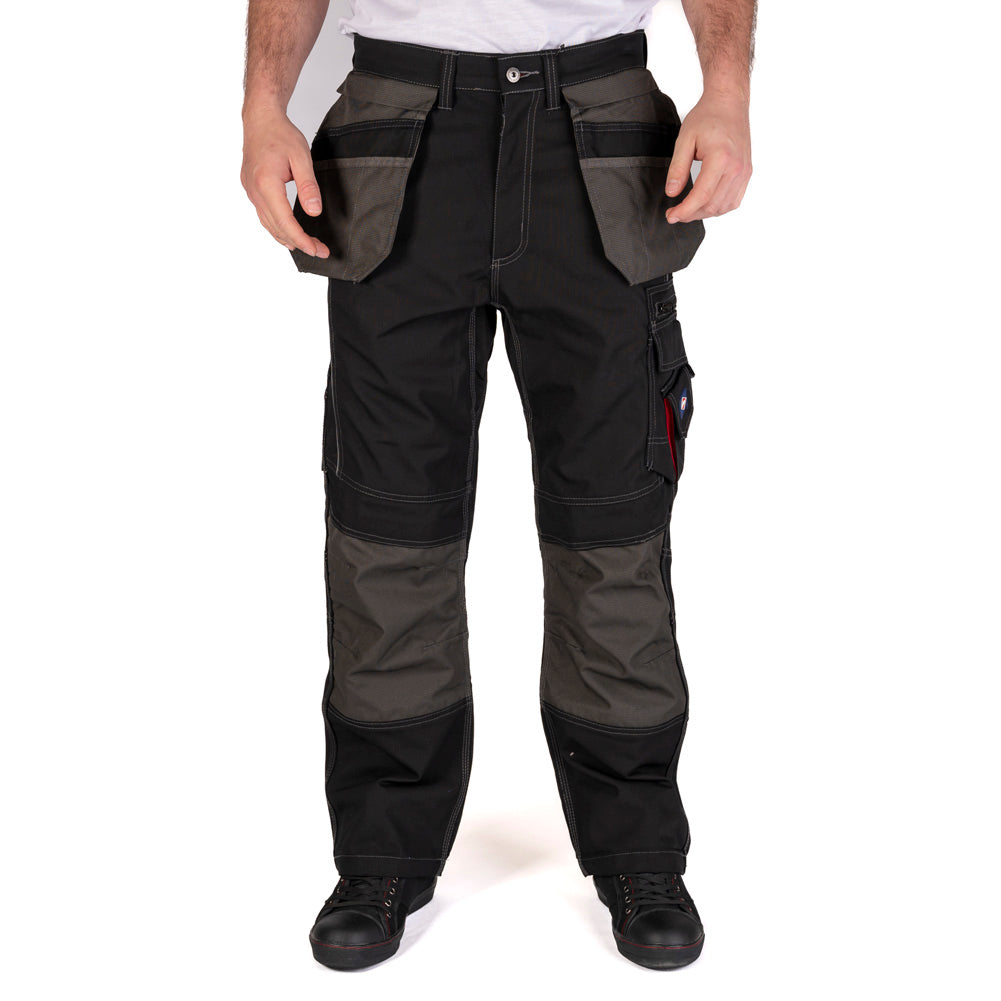 Lee Cooper LCPNT224 Black Holster Pocket Cargo Trousers – Heavy-Duty, Flexible & Site-Ready