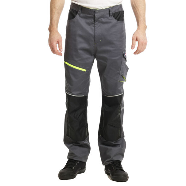 Lee Cooper LCPNT246 Reflective Stretch Holster Work Trousers with Knee Pad Pockets – Men’s Cargo Fit