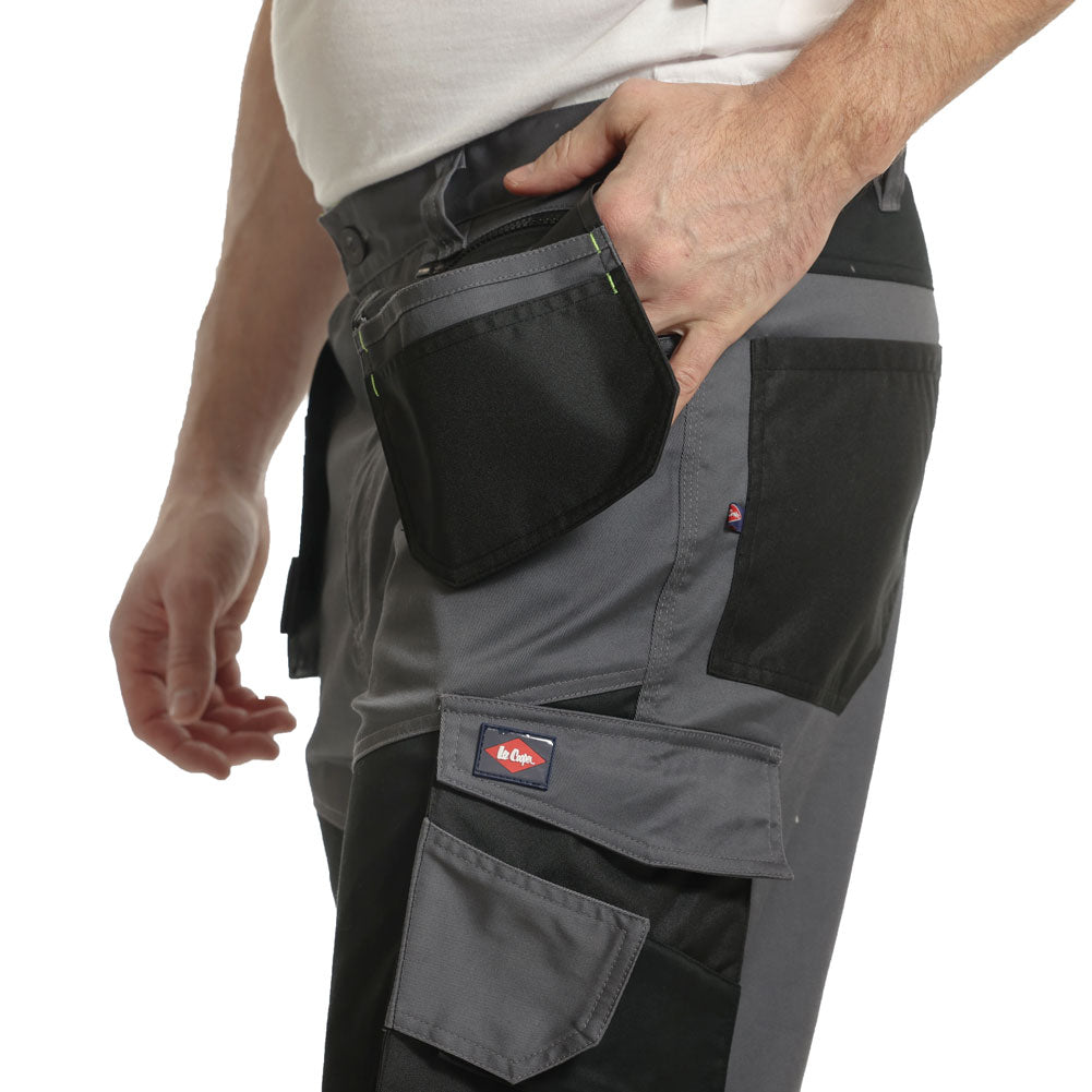 Lee Cooper LCSHO812 Stretch Holster Cargo Shorts – Hi-Vis Trim, Multi-Pocket Utility