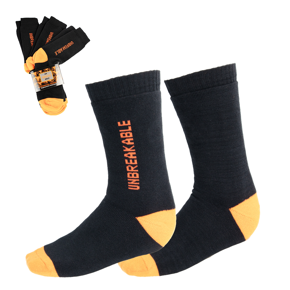 Unbreakable U500 Black Work Socks – 3 Pack | Reinforced & Moisture-Wicking