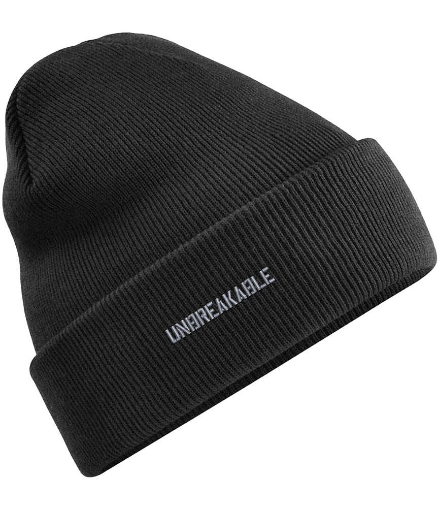 Unbreakable Black/Grey Beanie – Soft-Touch Acrylic | U306
