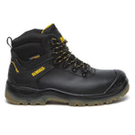 DeWalt Full Grain Black Leather Waterproof Safety Boot – Steel Toe & Midsole, PU/TPU Outsole