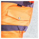 Hi-Viz Bomber Jacket | Class 3 Waterproof Workwear with Fleece Collar