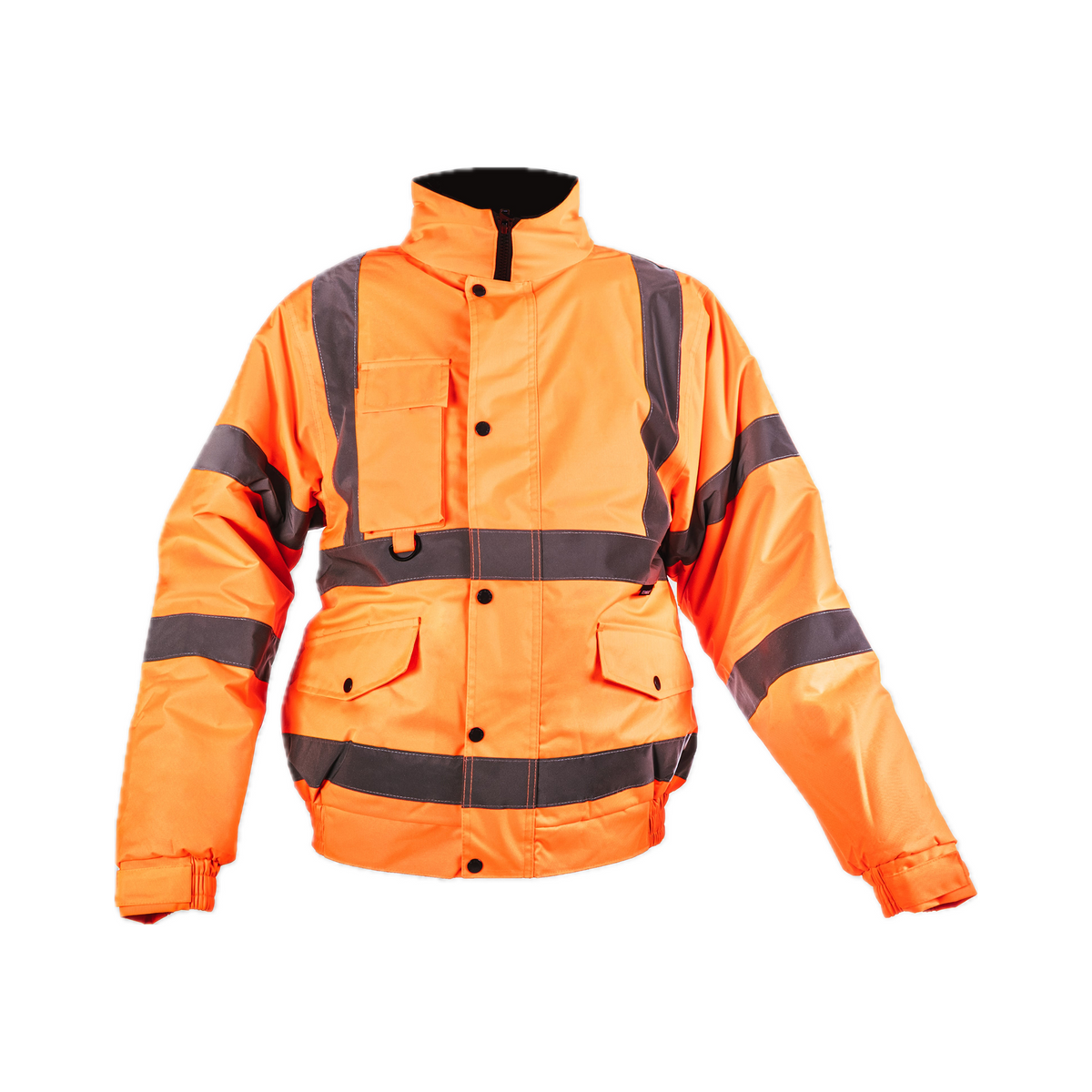 Hi-Viz Bomber Jacket | Class 3 Waterproof Workwear with Fleece Collar