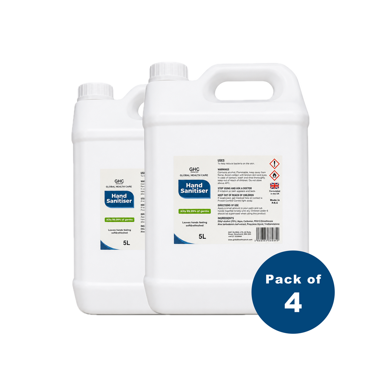 Hand Sanitising Gel 5 Litre (5L) – 70% Alcohol Hand Gel with Aloe Vera