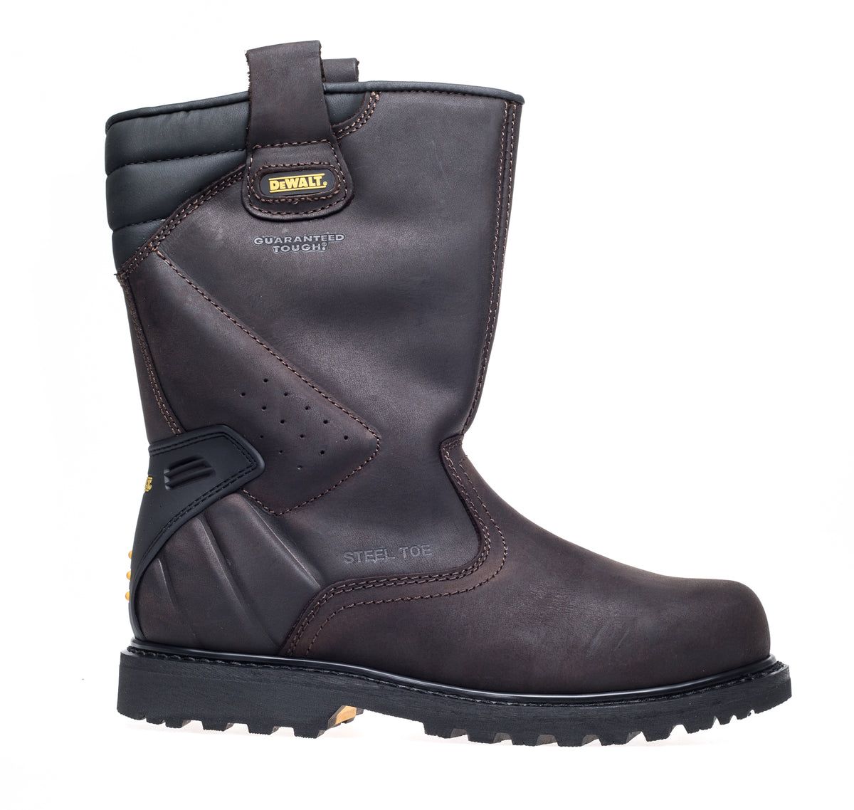DeWalt Brown Full Grain Leather Rigger Safety Boot – Steel Toe & Midsole Protection