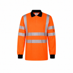 Step Ahead Protal FR ARC Anti-Static Rail Polo Shirt Orange | RIS-3279-TOM Class 3