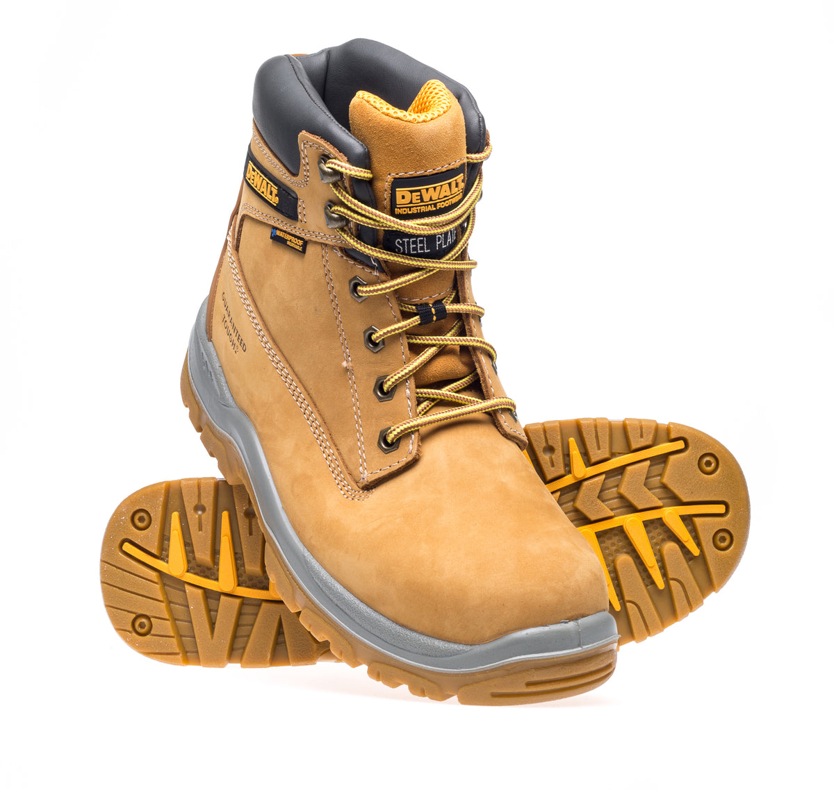 DEWALT Waterproof Safety Boot – Steel Toe, Midsole Protection, PU/TPU Outsole, Sizes 5-13