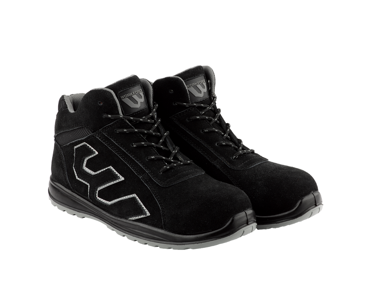 Workforce WF33-P Black Suede Safety Boot – SBP | SRC | Steel Midsole