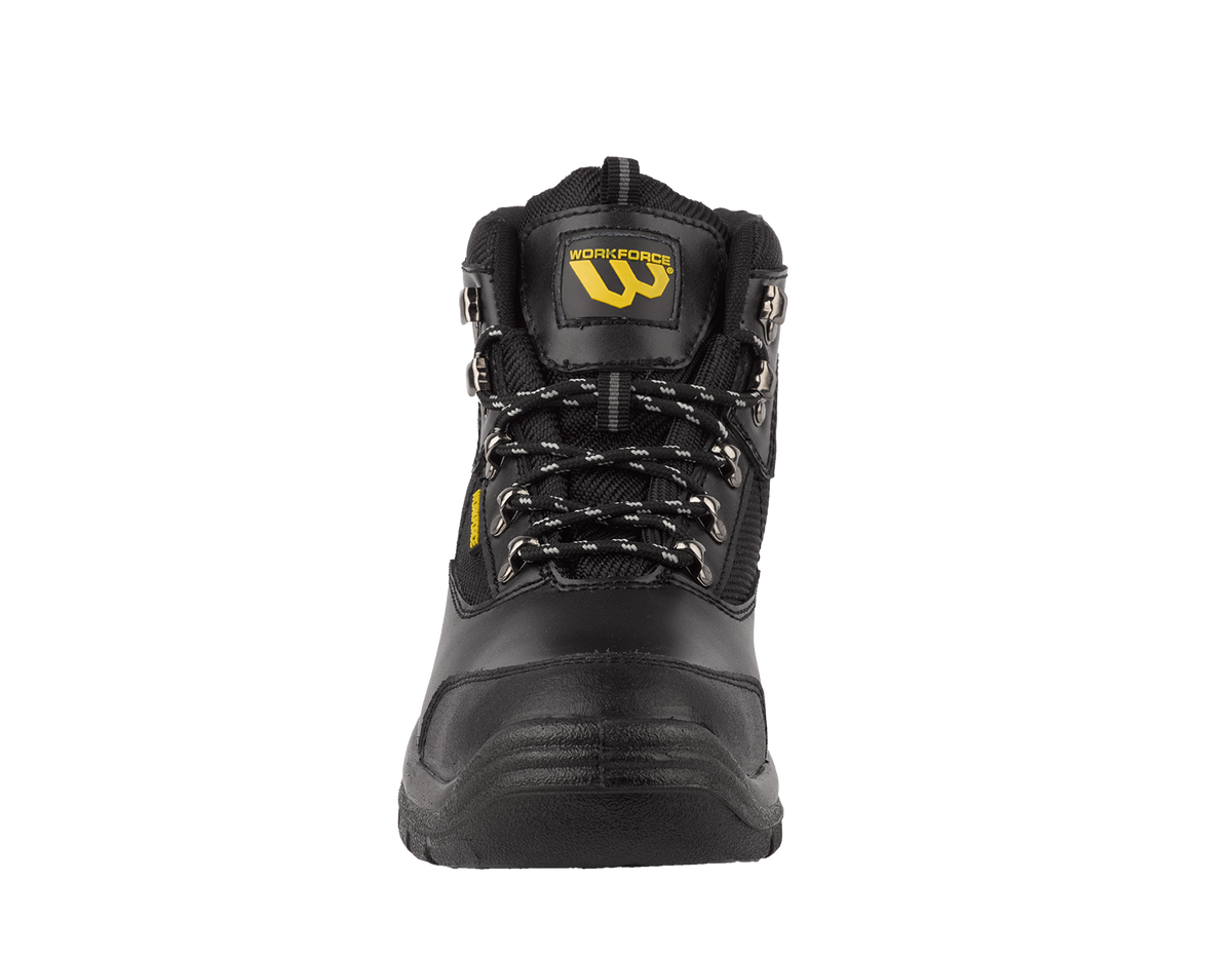 Workforce WF41-P Black Leather Safety Hiker Boot – Steel Toe S1P