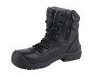 A23-TACTICAL S3 Waterproof Metal-Free Safety Boot – Black Leather, Zip Side