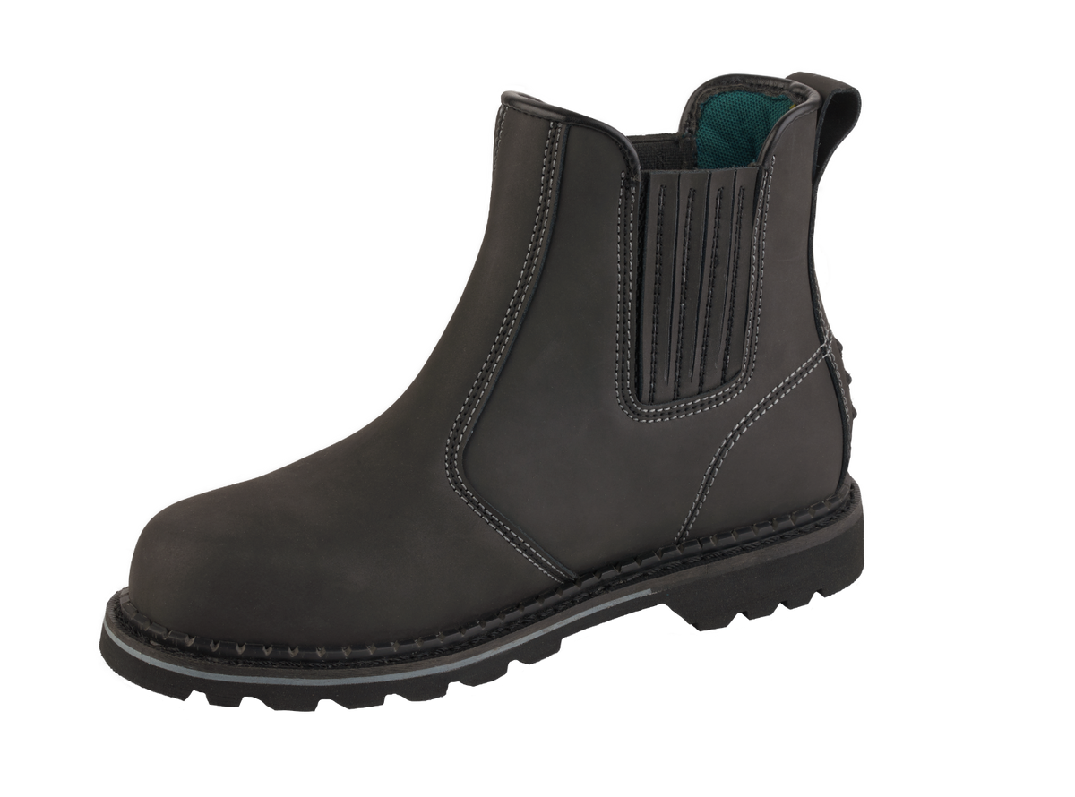 A21-DEFENDER Black Chelsea Safety Boot – S3 SRC HRO Work Footwear