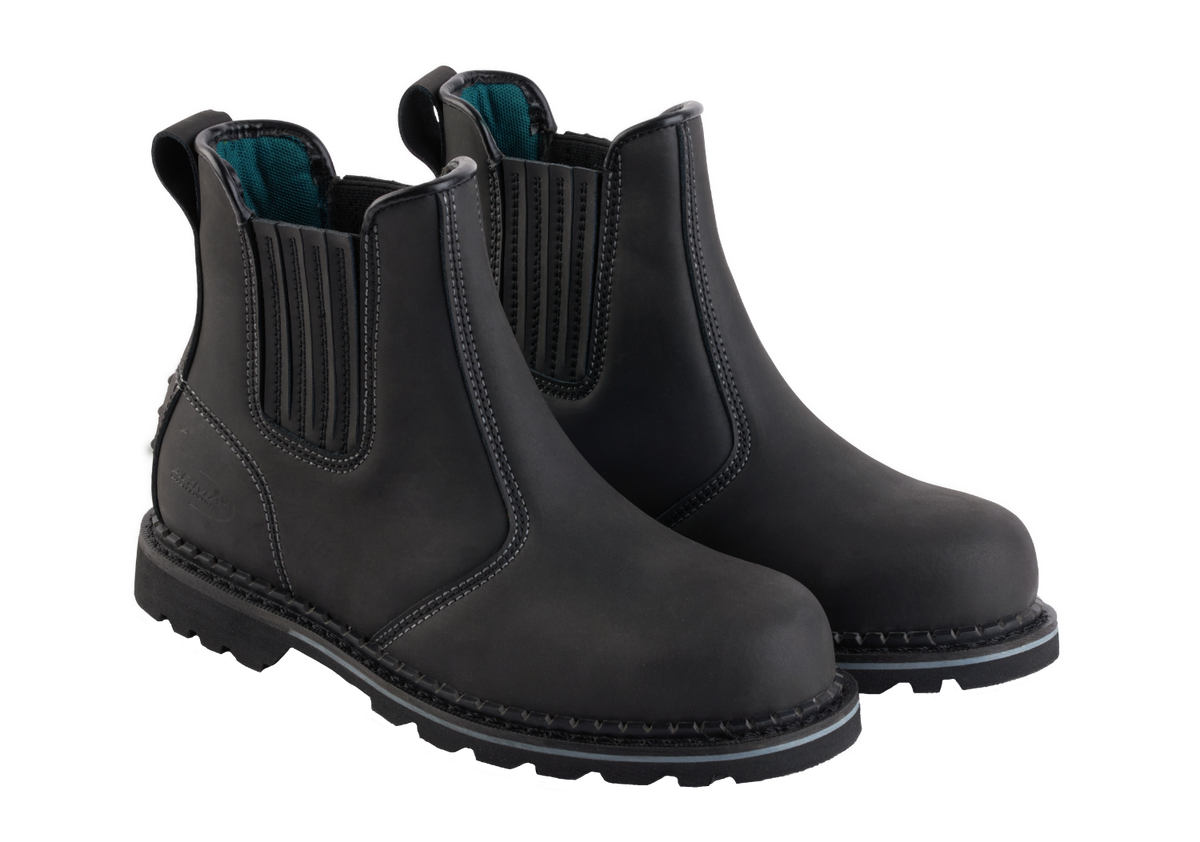 A21-DEFENDER Black Chelsea Safety Boot – S3 SRC HRO Work Footwear