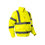 Hi-Viz Bomber Jacket | Class 3 Waterproof Workwear with Fleece Collar