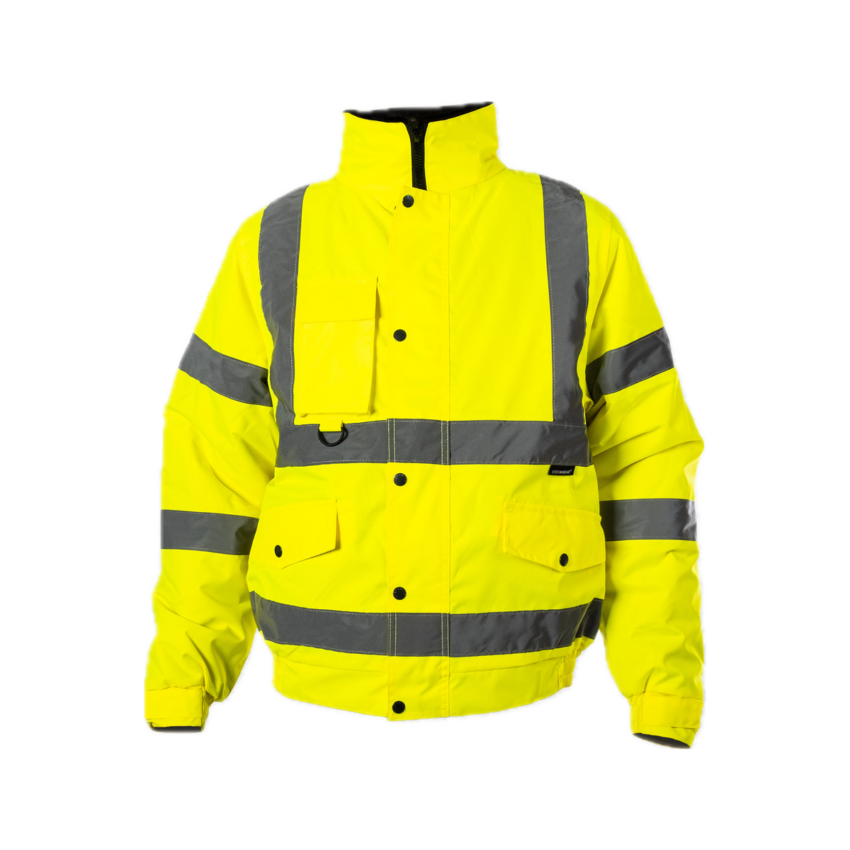 Hi-Viz Bomber Jacket | Class 3 Waterproof Workwear with Fleece Collar