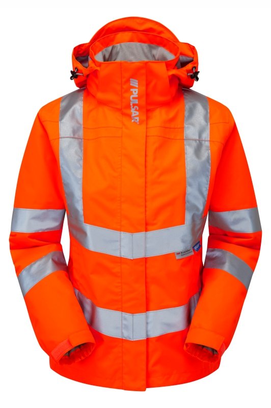 Women's Hi-Vis Orange Waterproof Storm Coat PR705-ORG