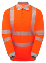 PULSAR LIFE Hi-Vis Orange Long Sleeve Polo LFE926-NB-ORG