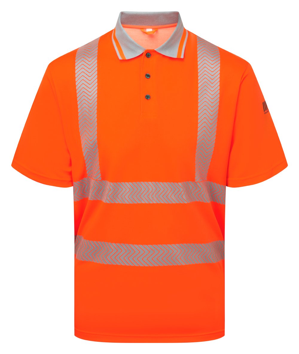 PULSAR LIFE Men's Hi-Vis Short Sleeve Orange Polo Shirt LFE924