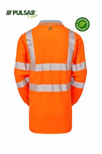 PULSAR LIFE Women's Hi-Vis Orange Long Sleeve Polo Shirt LFE954