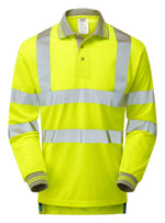 PULSAR Protect Hi-Vis Long Sleeve Polo Shirt Yellow P458-R
